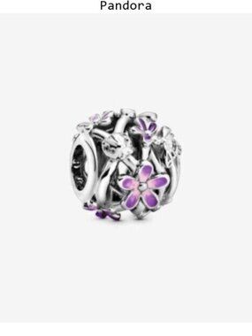 Pandora Openwork Purple Daisy Charm